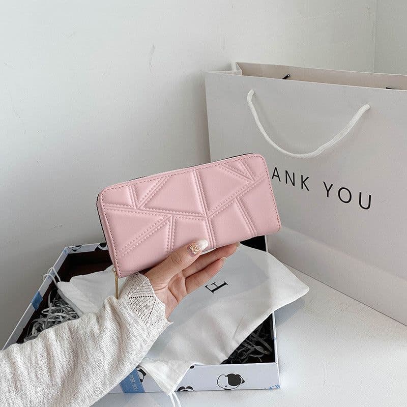 image-Fashion Casual Simple Mid-length Zipper Handbag