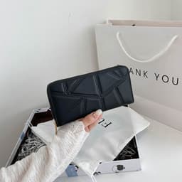 image-Fashion Casual Simple Mid-length Zipper Handbag