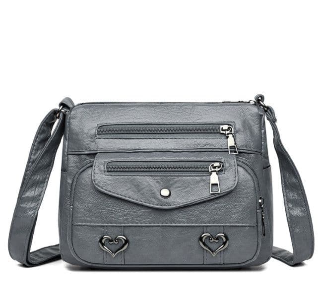 image-Crossbody Bag Soft Leather Textured Retro Large Capacity Middle-aged