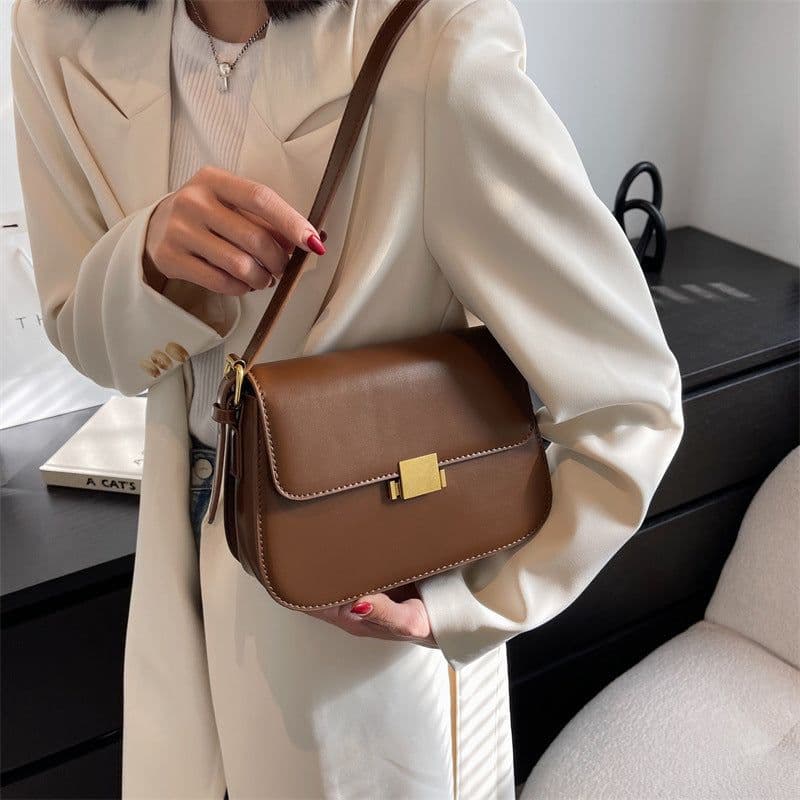 image-Women's Retro All-match Crossbody Shoulder Underarm Small Square Bag
