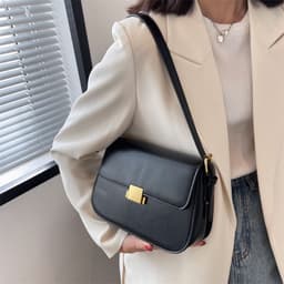 image-Women's Retro All-match Crossbody Shoulder Underarm Small Square Bag