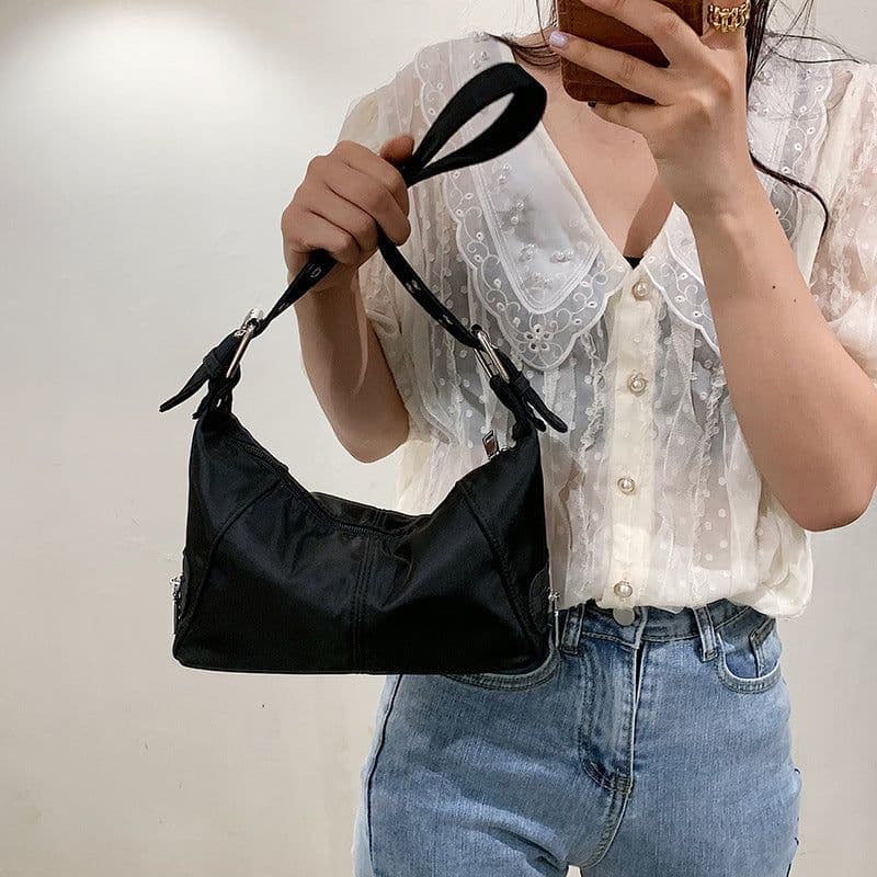 image-Fashion Retro Solid Color One Shoulder New Western Style All-matching Underarm Women's Bag