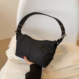 image-Fashion Retro Solid Color One Shoulder New Western Style All-matching Underarm Women's Bag