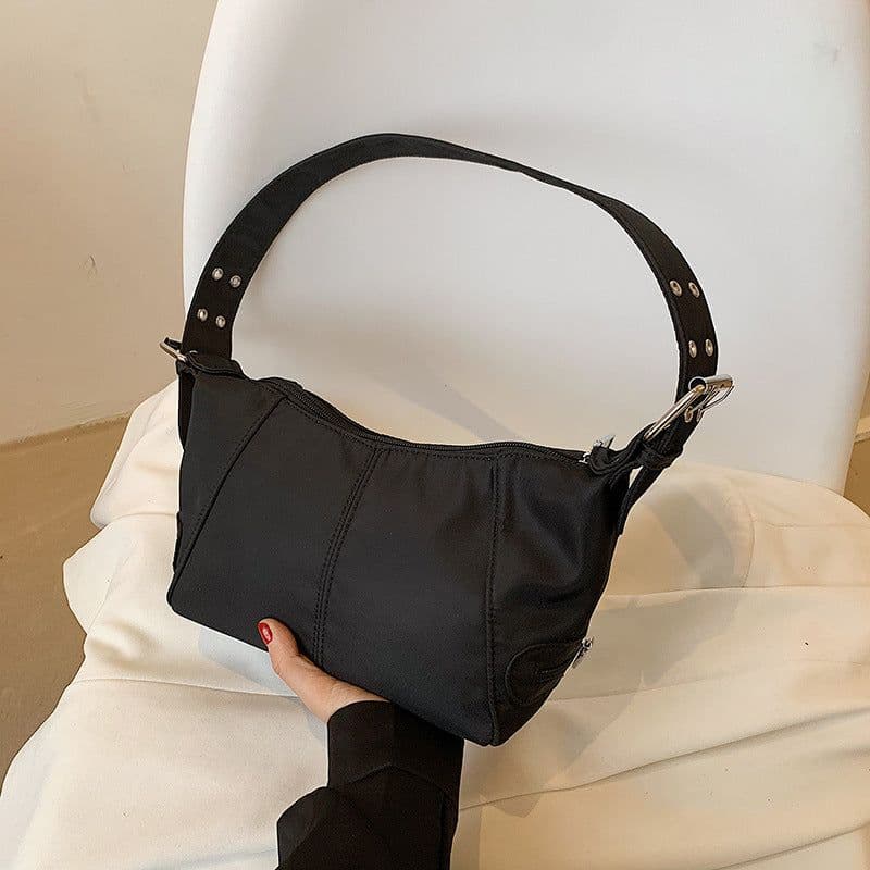 image-Fashion Retro Solid Color One Shoulder New Western Style All-matching Underarm Women's Bag