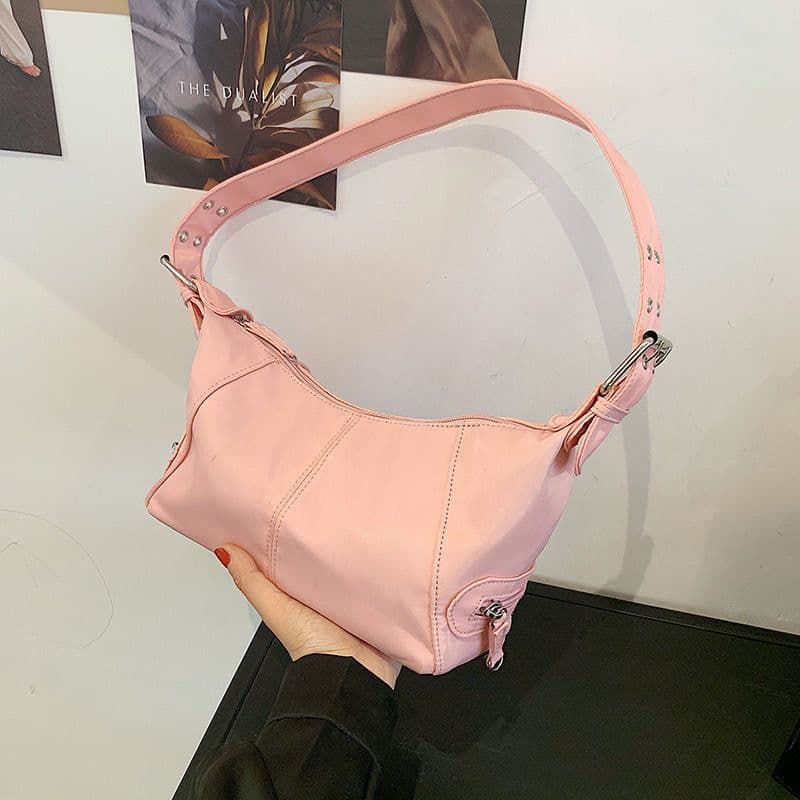 image-Fashion Retro Solid Color One Shoulder New Western Style All-matching Underarm Women's Bag