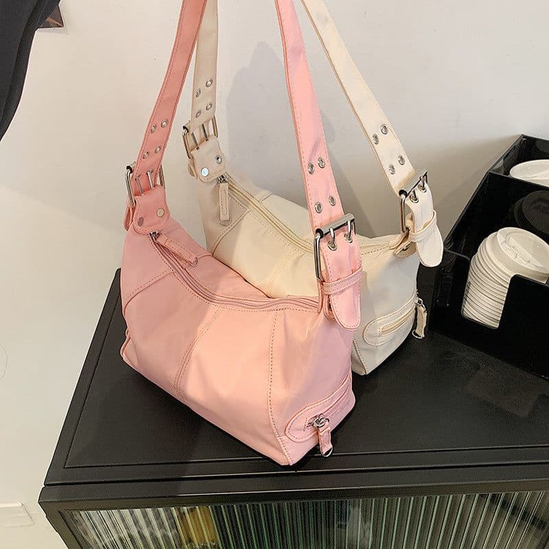 image-Fashion Retro Solid Color One Shoulder New Western Style All-matching Underarm Women's Bag