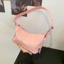 image-Fashion Retro Solid Color One Shoulder New Western Style All-matching Underarm Women's Bag