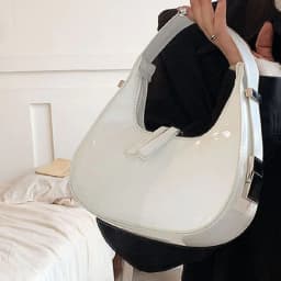 image-Textured Crescent Personality Trendy Simple Shoulder Underarm Bag