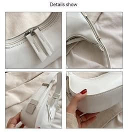 image-Textured Crescent Personality Trendy Simple Shoulder Underarm Bag