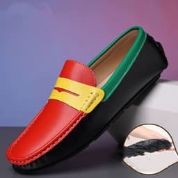 image-Soft Sole Breathable Genuine Leather Bean Shoes For Men