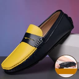 image-Soft Sole Breathable Genuine Leather Bean Shoes For Men