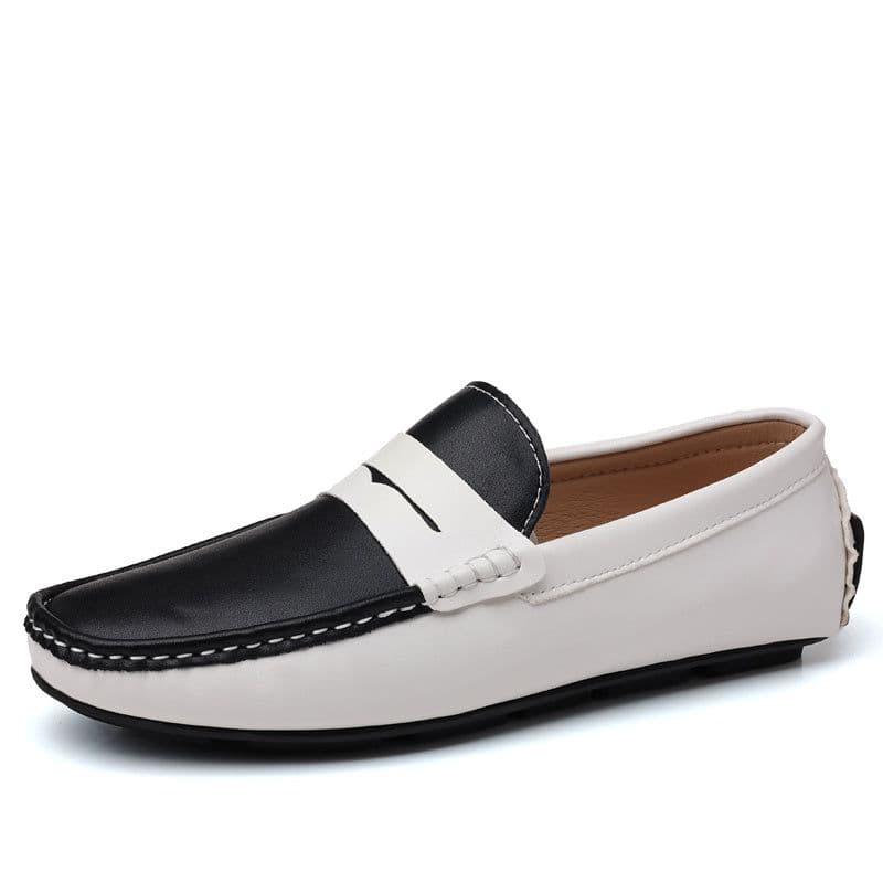 image-Soft Sole Breathable Genuine Leather Bean Shoes For Men