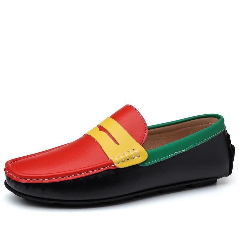image-Soft Sole Breathable Genuine Leather Bean Shoes For Men