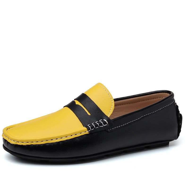 image-Soft Sole Breathable Genuine Leather Bean Shoes For Men