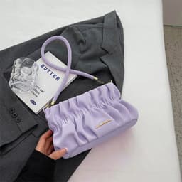 image-Women's New Stylish Good Texture Shoulder Messenger Bag Pleated Underarm