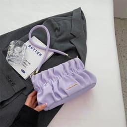 image-Women's New Stylish Good Texture Shoulder Messenger Bag Pleated Underarm