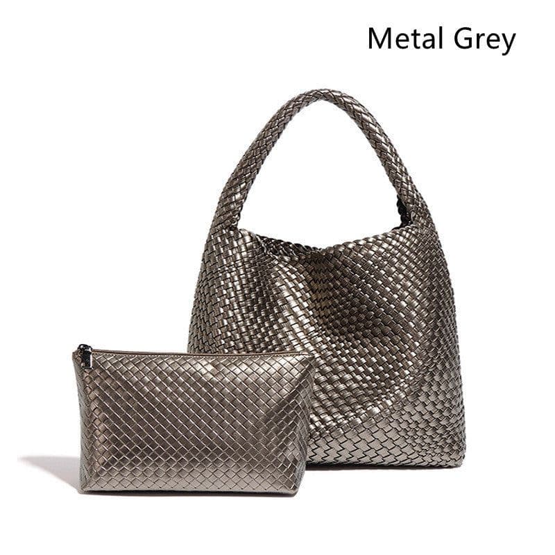 image-Fashion Casual Large Capacity Hand-woven Bag Women