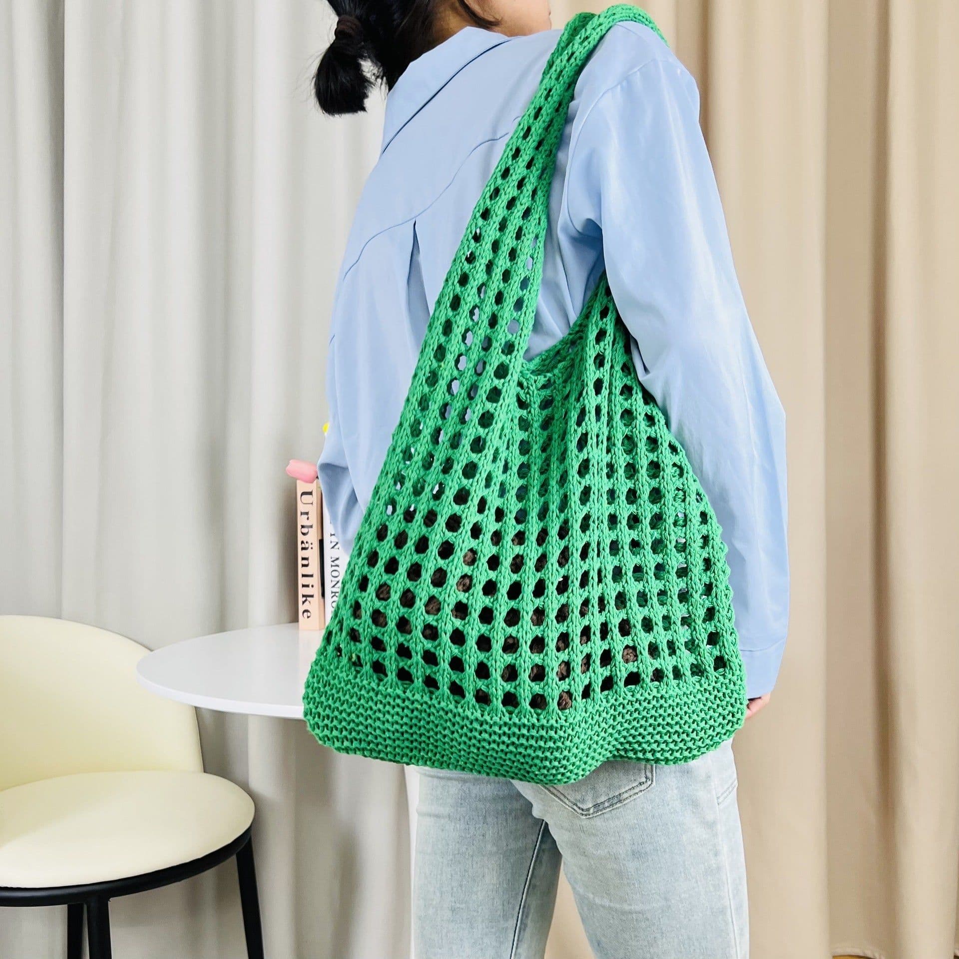 image-Tote Beach Knitted Hollow Bag