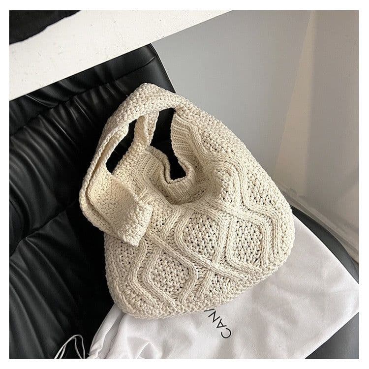 image-Knitted Tote Twist Vintage Crossbody Bag