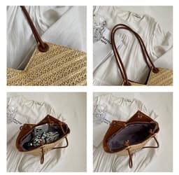 image-Women's Fashionable Retro Underarm Woven Bag