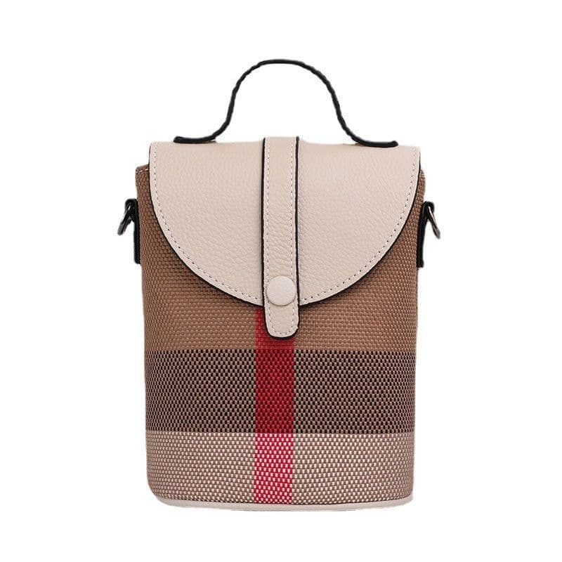 image-Women's Graceful And Fashionable Leather Plaid Crossbody Shoulder Bag