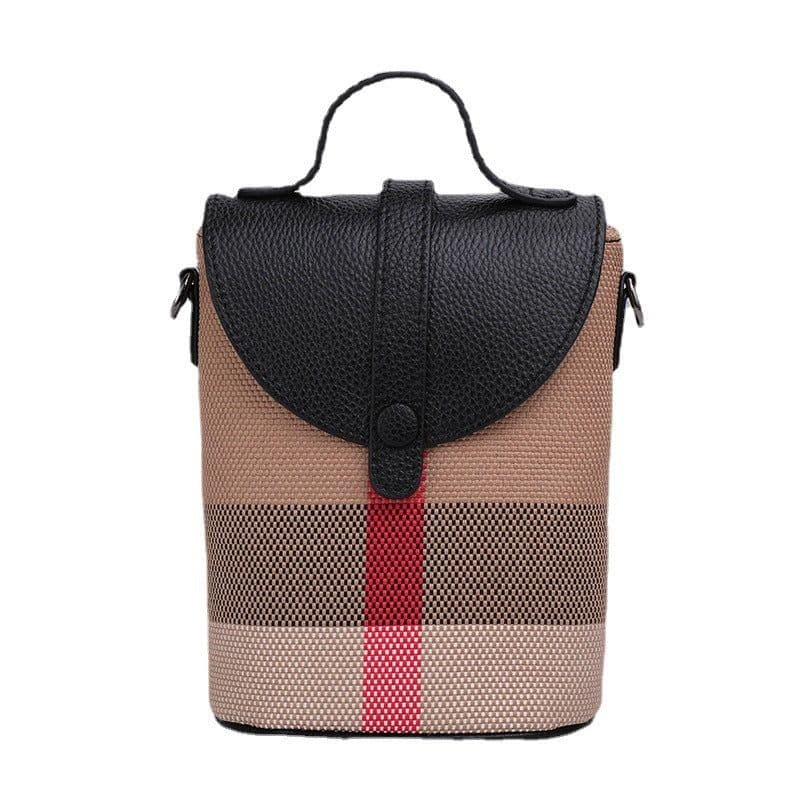 image-Women's Graceful And Fashionable Leather Plaid Crossbody Shoulder Bag