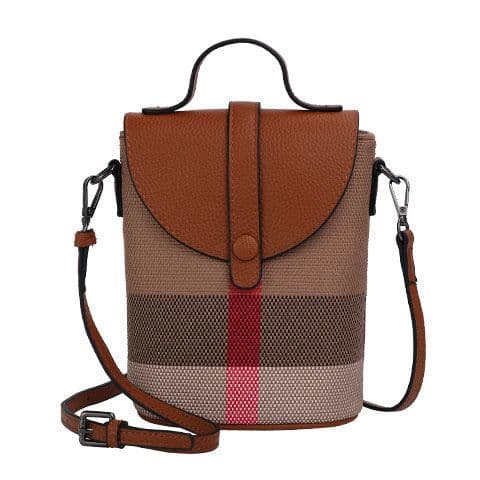 image-Women's Graceful And Fashionable Leather Plaid Crossbody Shoulder Bag