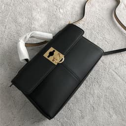 image-Women's Fashionable Simple Cowhide Flip Chessboard Handbag