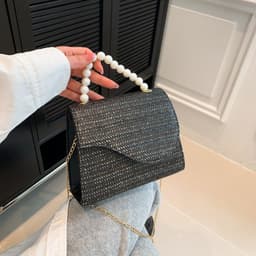 image-Gentle Temperament Pearl Chain Handbag Foreign Style