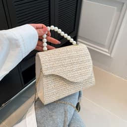 image-Gentle Temperament Pearl Chain Handbag Foreign Style