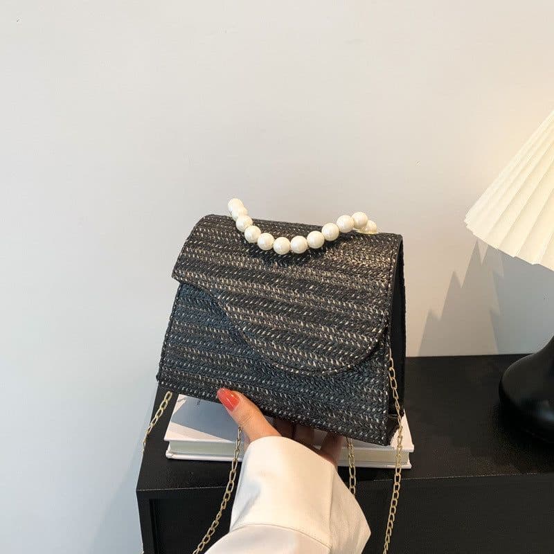 image-Gentle Temperament Pearl Chain Handbag Foreign Style