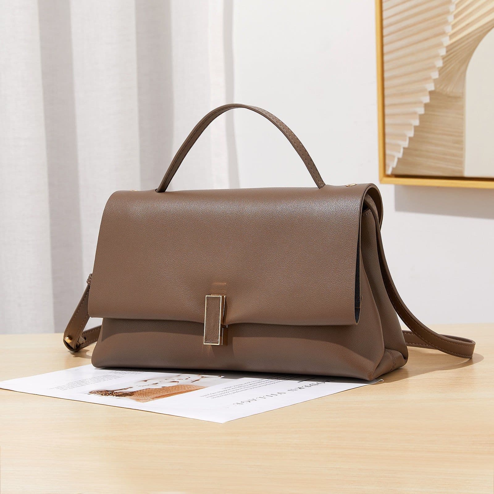 image-Retro New Trendy Authentic Leather Tactile Feel Handbag