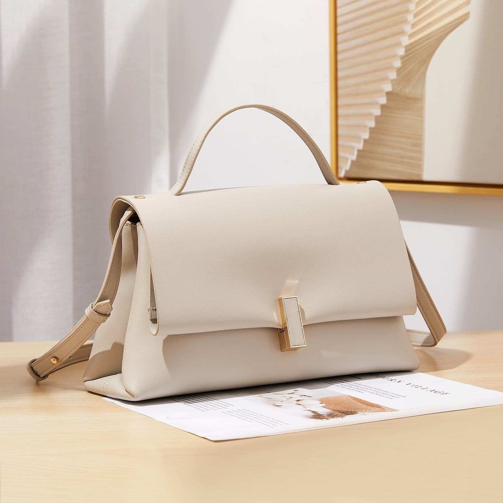 image-Retro New Trendy Authentic Leather Tactile Feel Handbag