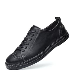 image-Men's Trendy Stitching Casual Lace Up Leather Shoes