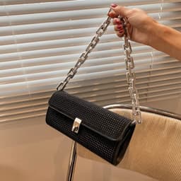 image-One-shoulder Rhinestone Bag Women's Dinner Hand