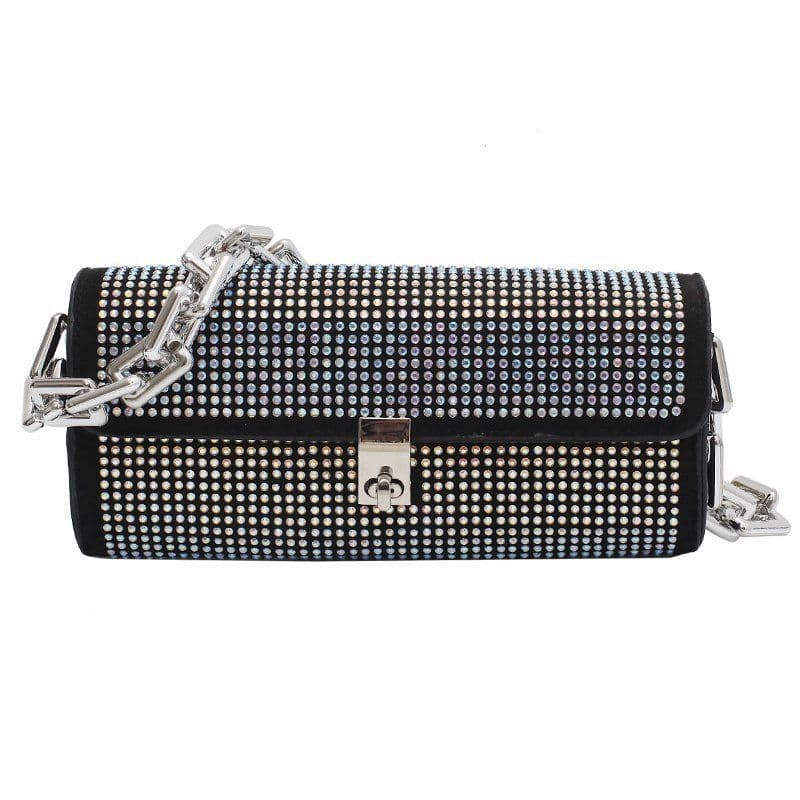 image-One-shoulder Rhinestone Bag Women's Dinner Hand