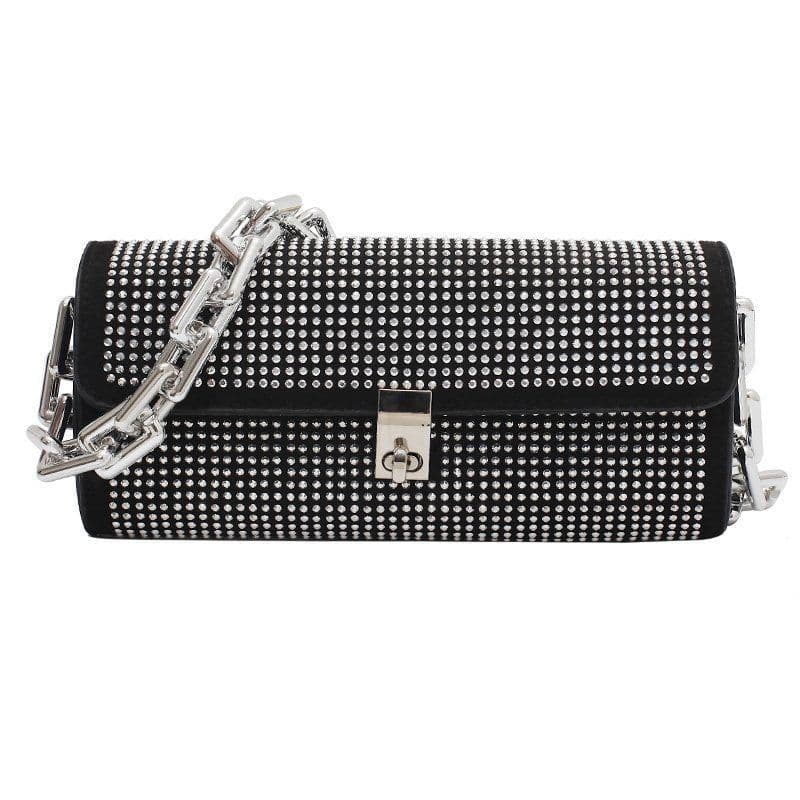 image-One-shoulder Rhinestone Bag Women's Dinner Hand