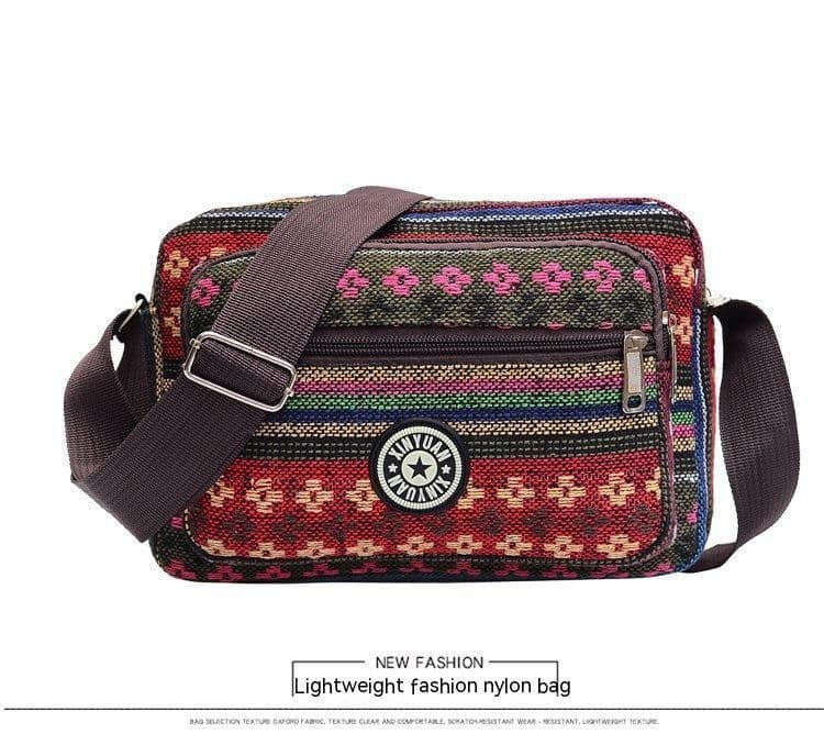 image-Ethnic Style Multi-layer Large Capacity Shoulder Bag