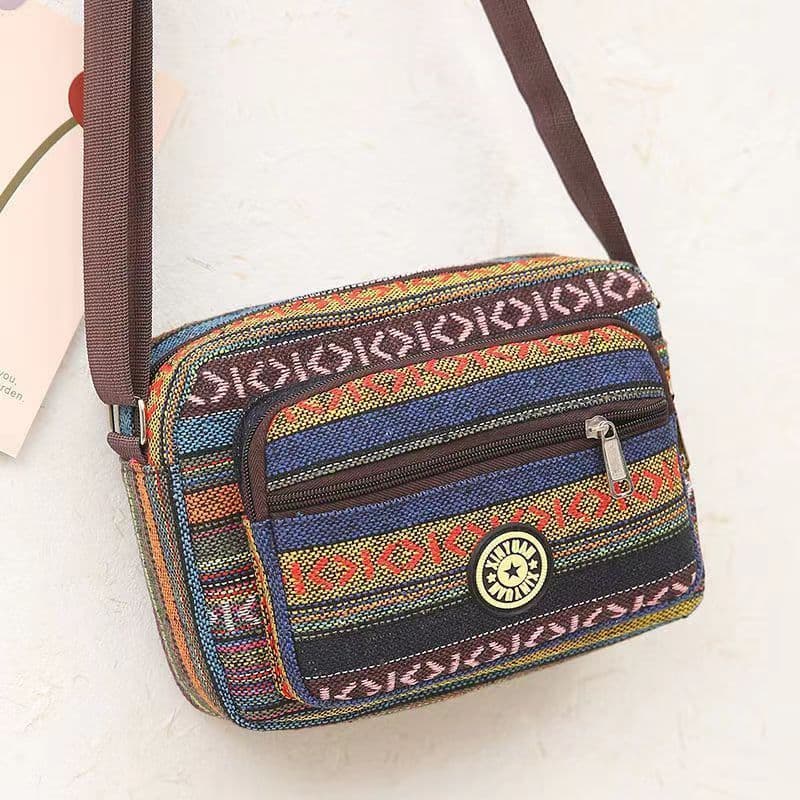 image-Ethnic Style Multi-layer Large Capacity Shoulder Bag