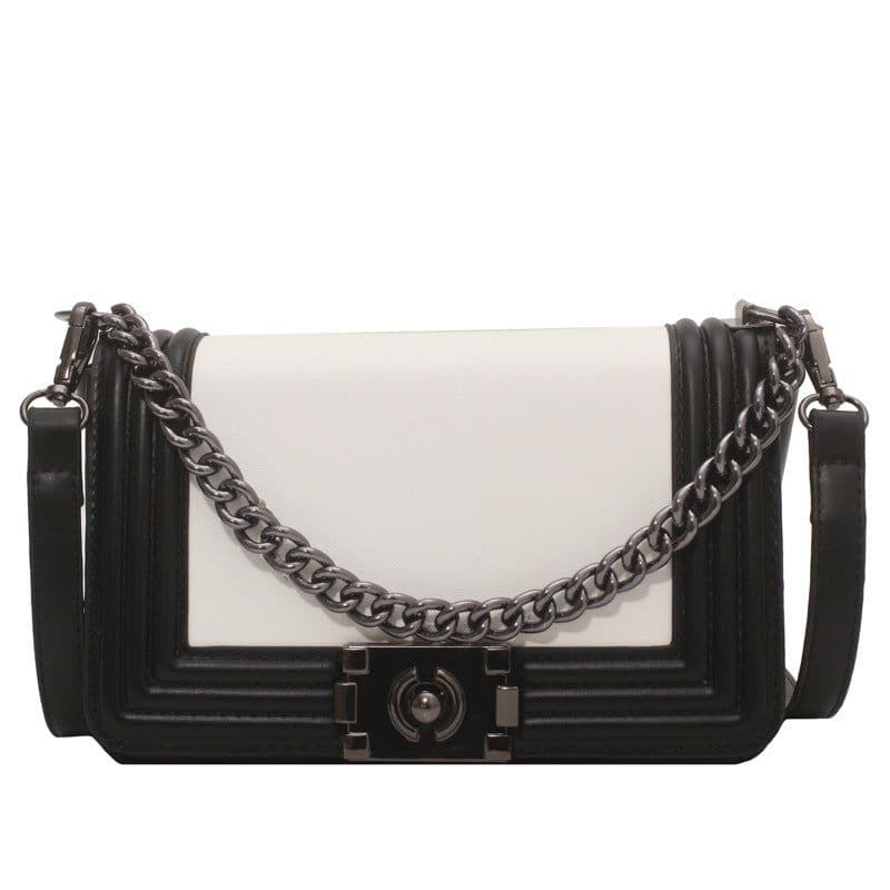 image-Contrast Color Small Square Bag Women