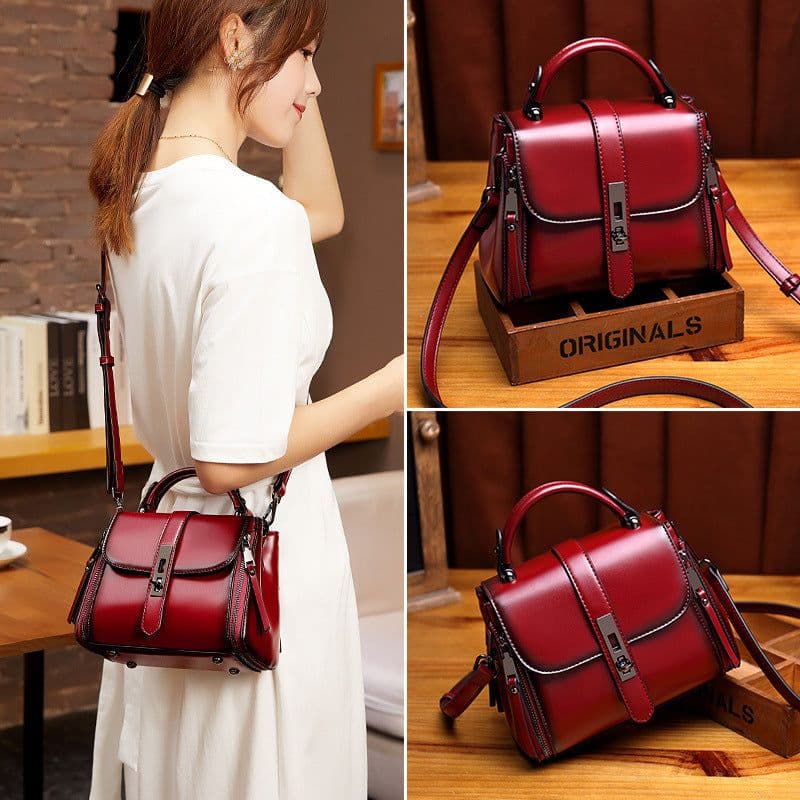 image-Women's Cowhide Vintage Crossbody Handbag