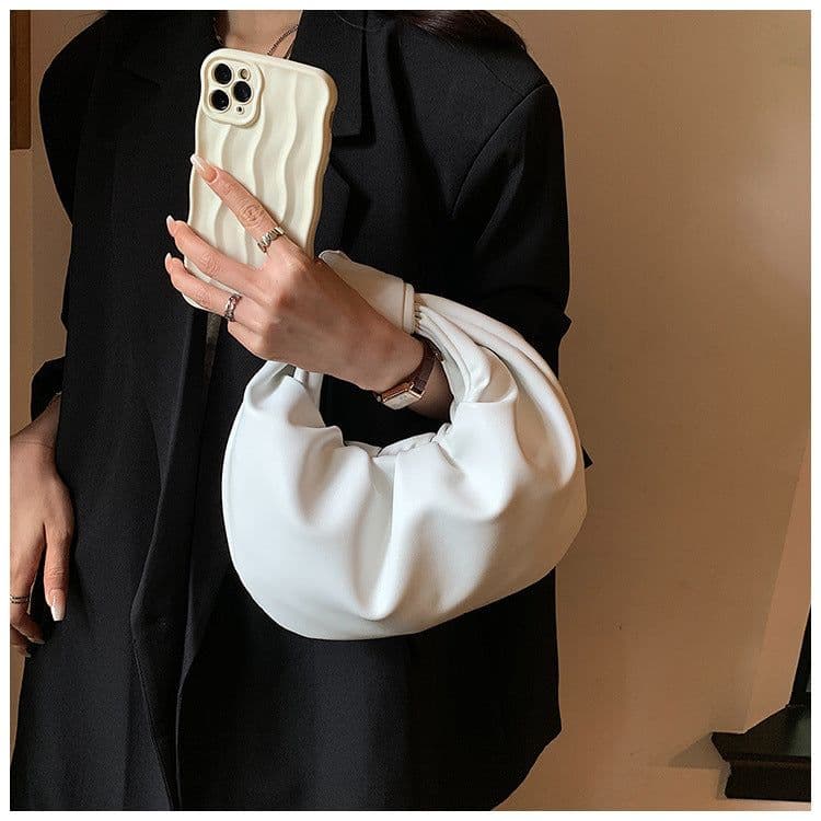 image-Western Style Crossbody Portable Pleated Cloud Bag For Women