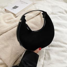 image-All-match Crescent Armpit Tide Textured Handbag