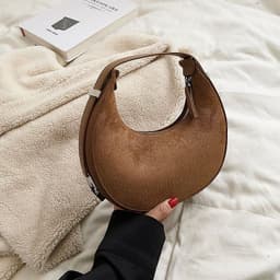 image-All-match Crescent Armpit Tide Textured Handbag