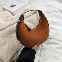 image-All-match Crescent Armpit Tide Textured Handbag