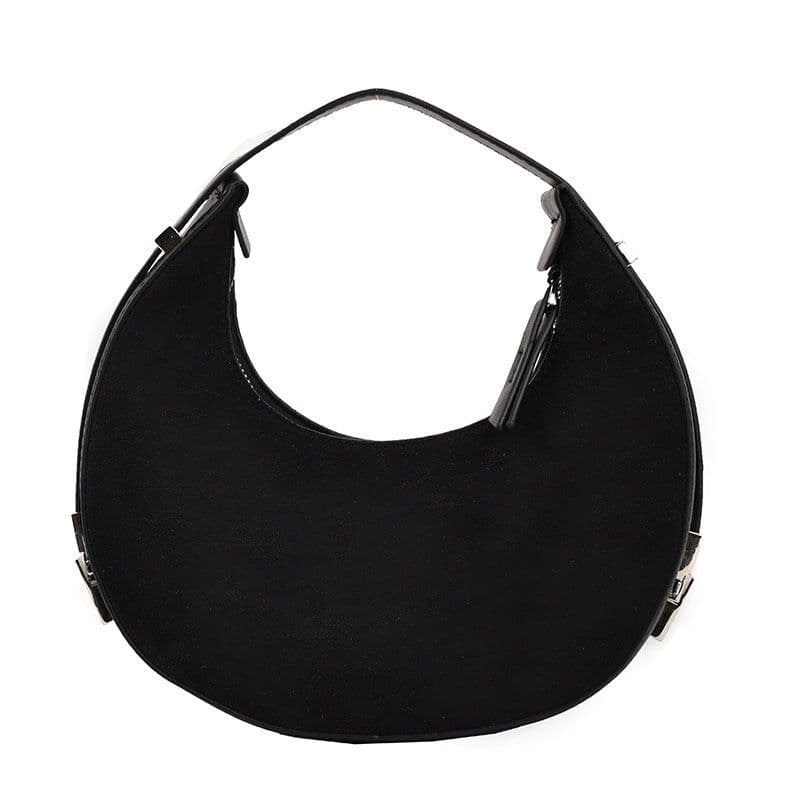image-All-match Crescent Armpit Tide Textured Handbag