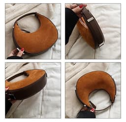 image-All-match Crescent Armpit Tide Textured Handbag