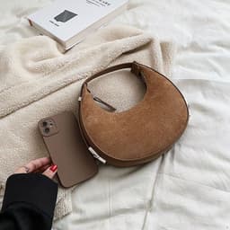 image-All-match Crescent Armpit Tide Textured Handbag