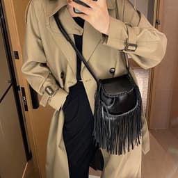 image-Fashion Trend Retro Tassel Shoulder Cross Body Bucket Bag
