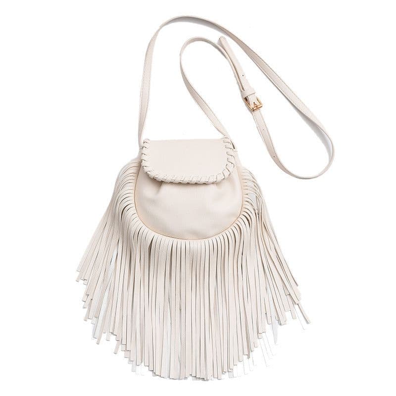 image-Fashion Trend Retro Tassel Shoulder Cross Body Bucket Bag